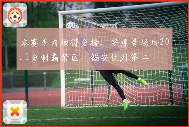 本赛季内线得分榜：字母哥场均20.1分制霸禁区，锡安位列第二